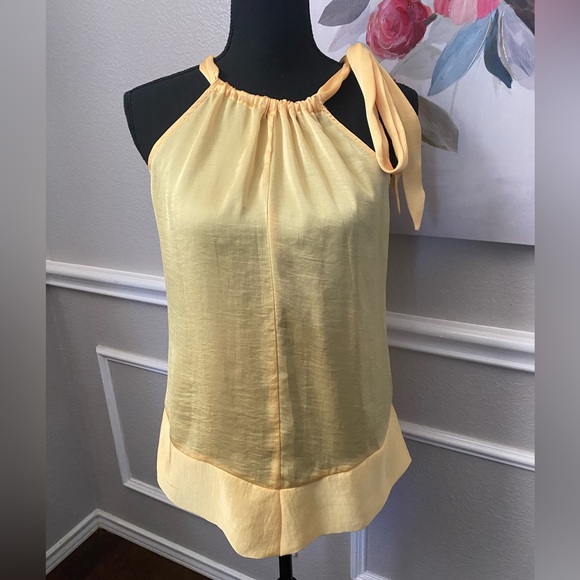 New York & Company Yellow Blouse || Size S || See photos for callout - Picture 3 of 15